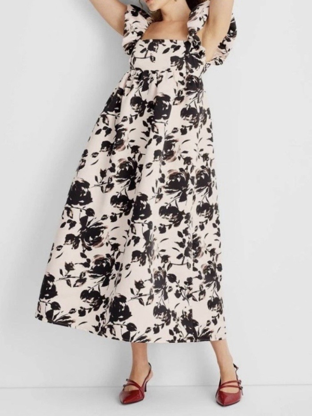 Floral Maxi Dress Blush and Black